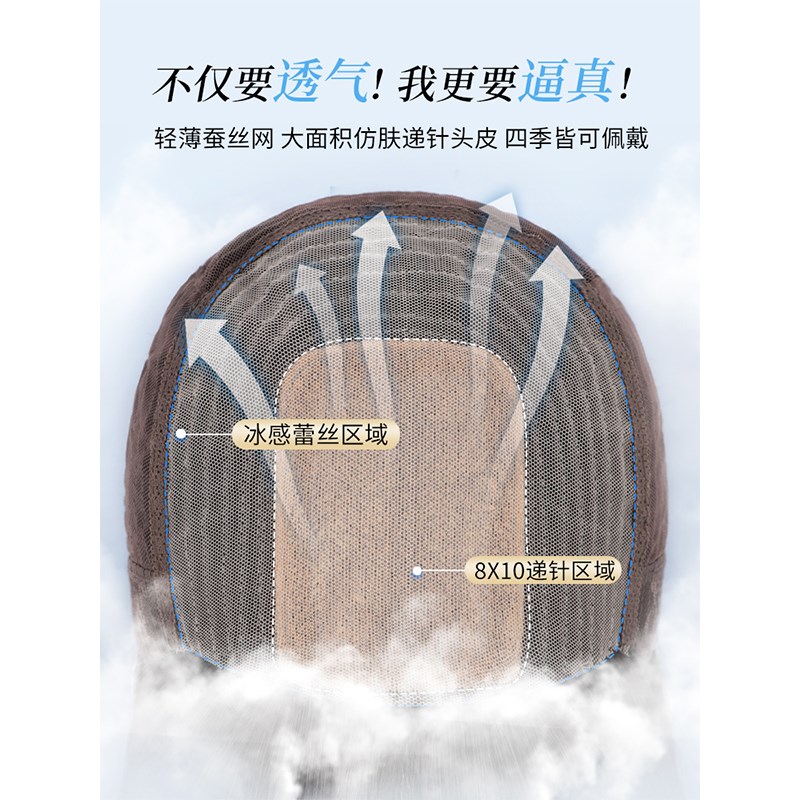 假发女长发全头头套真发全真人发自然短发减龄款波波头假发套