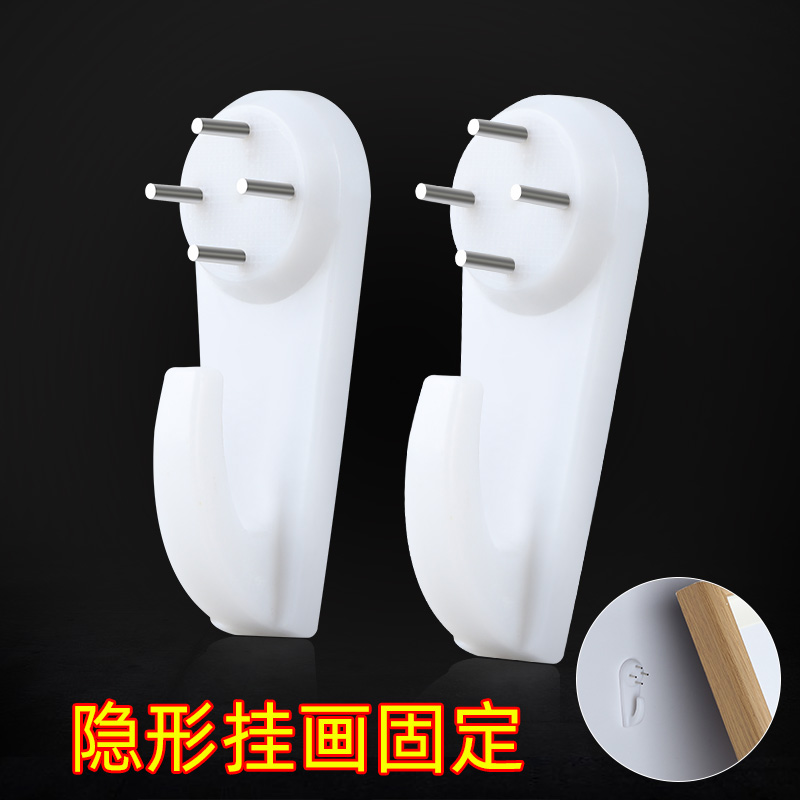 挂钩挂画轨道免打孔画展画廊钢丝绳固定J器无痕钉吊钩导轨槽挂画