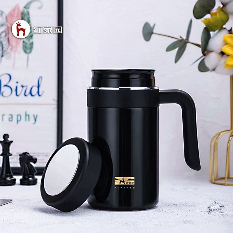 保温杯大容量商务男女士高档办公室泡茶杯3L16不锈钢带手柄喝水杯