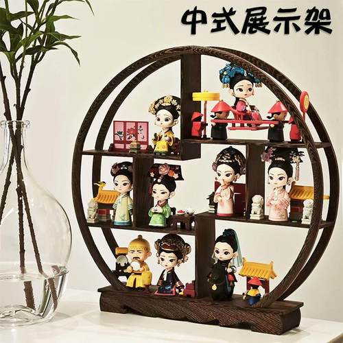 鸡翅木博古架小多宝阁实木古玩展示架甄嬛奇石头摆件工艺品底座托