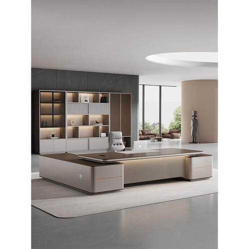 轻奢老板桌，简约现代Ceo行政桌，经理桌，领导室，高端桌椅组合