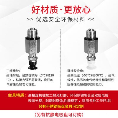 弹簧式怡合达柔软型真空吸盘J-WET76-D8J-WET77-D8机械手工业气动