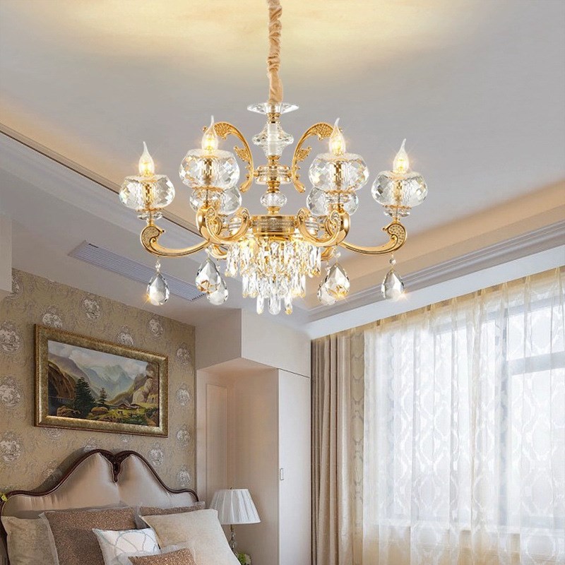 欧式吊灯新款高档K9水晶灯客x厅餐厅卧室书房酒店别墅大厅多层灯