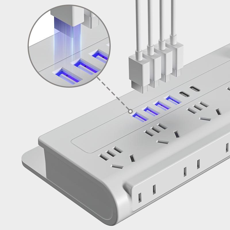 多功能插座面板多孔6S电脑办公转换器排插接线板一体连铜插线板