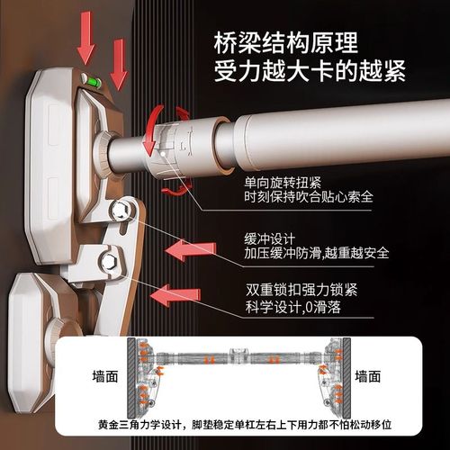 SD 引体向上室内单杠家用儿童吊环免打孔墙体单杠家庭健身器材