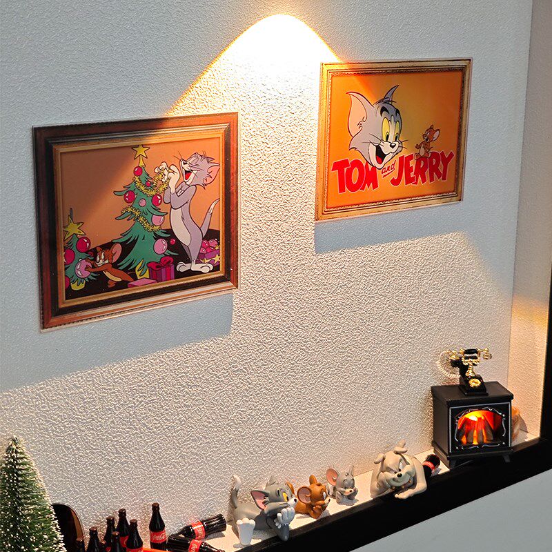 2025新款弱电箱装饰画猫和老鼠网线盒遮挡3d微景观磁吸电表箱挂画