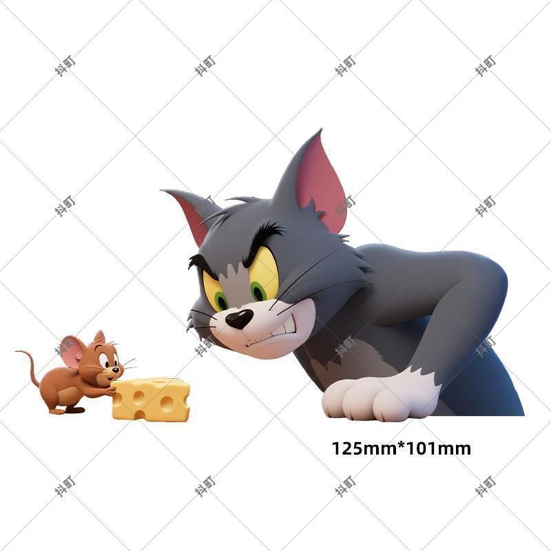 适用于3D立体猫和老鼠汤姆杰瑞墙面踢脚线卡通可爱创意装饰贴纸