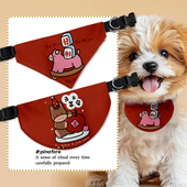 2026马年新年卡通马上发财旺福宠物口水巾狗狗猫咪三角巾围脖围巾