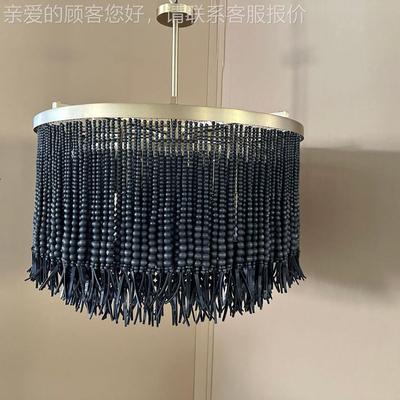 美式乡村西米亚木珠吊灯博民264客厅餐厅装店设计服软宿装跨境出