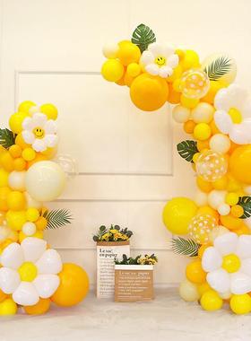 我们毕业啦橙黄色气球拱门毕业季典礼装饰小学教室幼儿园场景布置