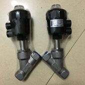 4050 不锈钢304气动角座阀门螺纹丝扣蒸汽Y型角座阀DN15