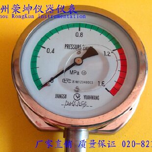 江苏远望耐震压力表 真空压力表 径向带边压力表 YN-100T油压表