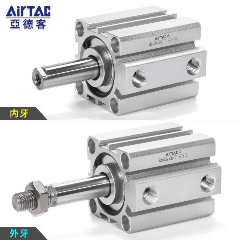亚德客薄型气缸SDA40/50/63/80/100*5X10X15X20X25X30X40X60B外牙