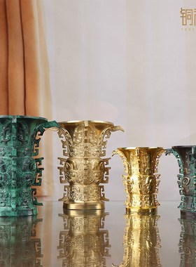 何尊青铜器摆件复古陕西博物馆中国尊樽酒具高端礼品玄关办公桌