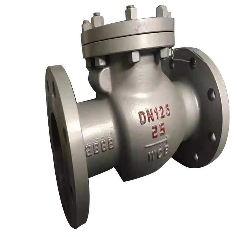 法兰止回旋启式卧式H44W-10P单向逆止304/316法兰不锈钢止回