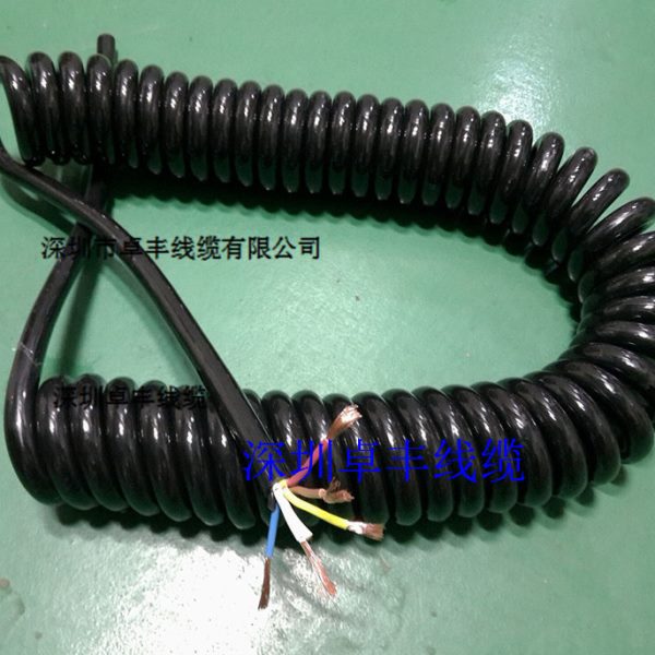 5芯0.75平方弹簧螺旋电线汽车尾板5芯螺旋线拉伸3米