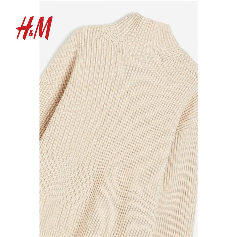 HM女装针织衫春季舒适高领毛衣1179932