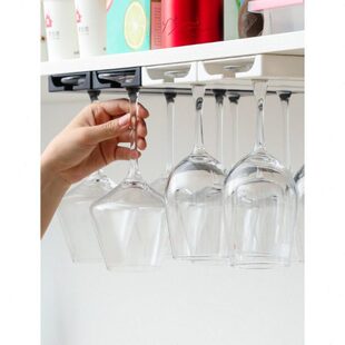客厅厨房免打孔高脚杯葡萄酒杯悬挂架厨房客厅家用红酒杯倒挂架