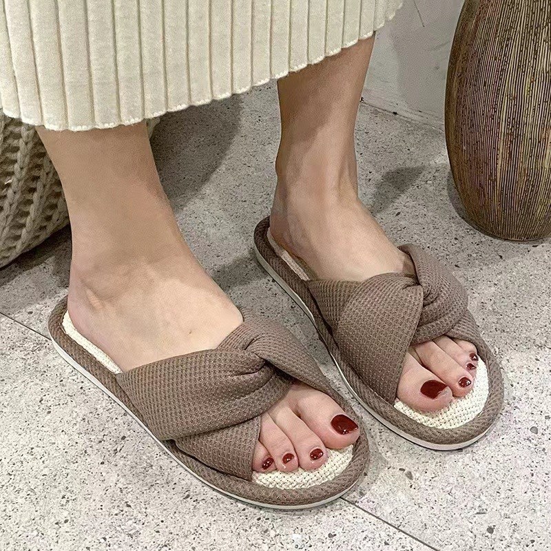 亚麻拖鞋女夏季室内家居r四季吸汗防滑棉麻布家用软底凉拖鞋女夏