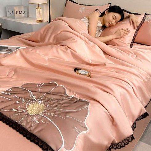 现货速发夏季凉感夏被四件套空调被单双人薄款被子被芯夏Y凉被可,床上用品,学生床品套件,淘宝优惠券,粉丝福利购,淘宝优惠卷