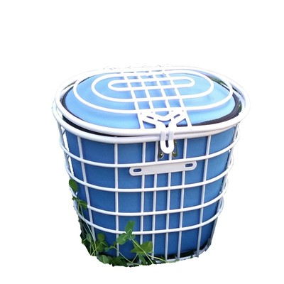 电动车篮子黑白色圆形带盖车篮电动车篮罩电动车筐配件哈雷防雨罩