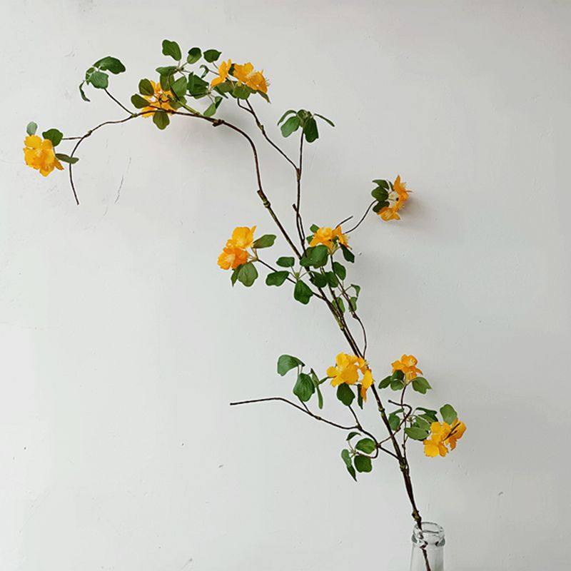 蓝色野蔷薇 枯藤杏花仿真中式插花 写意花材摄影道具假花花艺设计