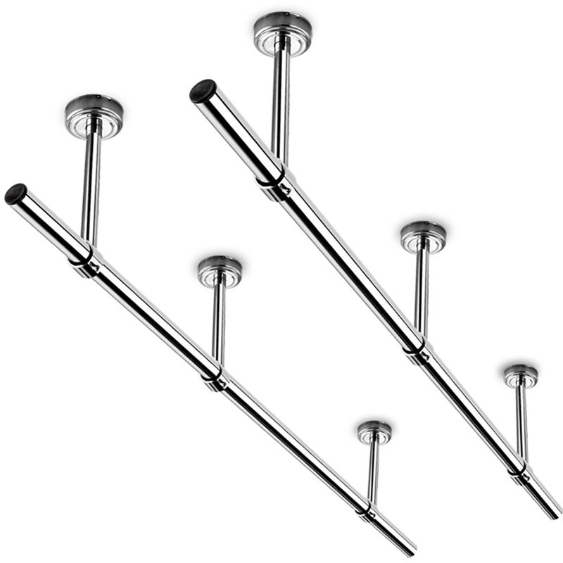 阳台晾衣杆固定式晾衣架304不锈钢加长晒衣杆家用单杆Z凉衣室内外