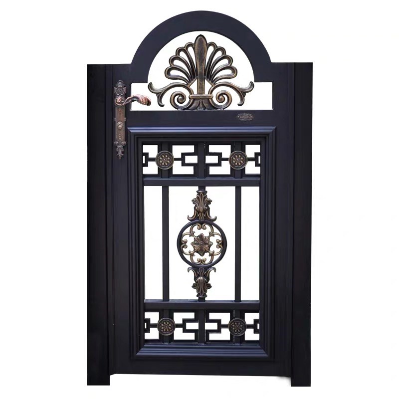 单开花园入户门铝合金复古乡村院子门庭院小门侧门别X墅门铝艺小
