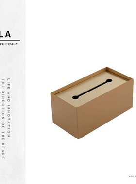 MOLA.Jiya.纸巾盒家用轻奢不锈钢桌面抽纸盒高档餐巾纸盒  简雅