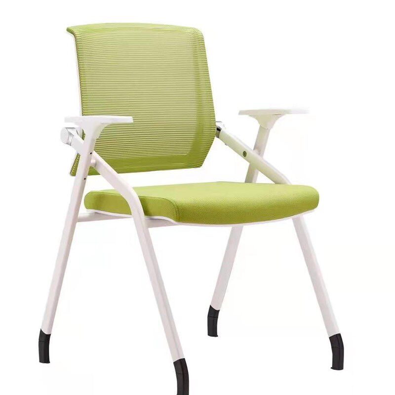 移动滑轮会议椅翻板折叠椅网布办公椅书写记录椅带写字板培训椅子