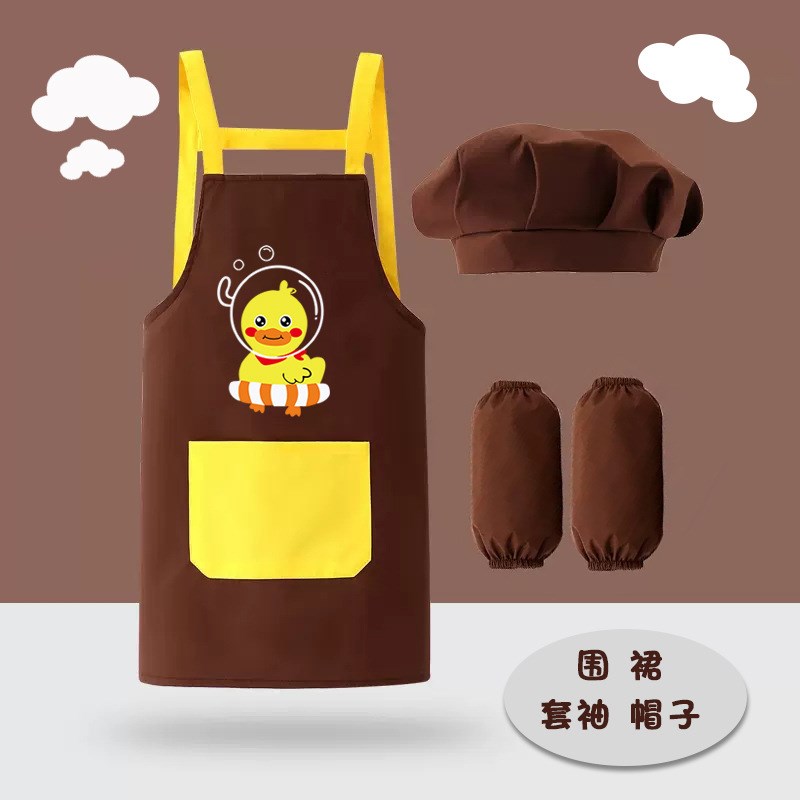 儿童三件套围裙画画衣厨房u烘焙幼儿园绘画美术防水宝宝罩衣厨师