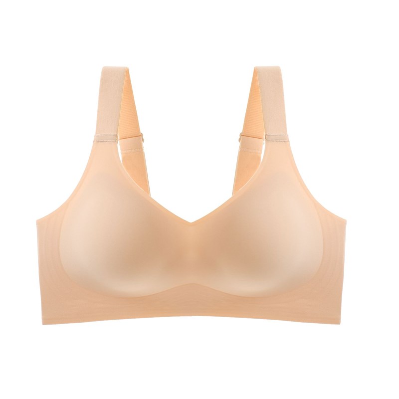 乳胶3D果冻软支撑聚拢内衣女无痕一片式无钢O圈调整型运动薄款文