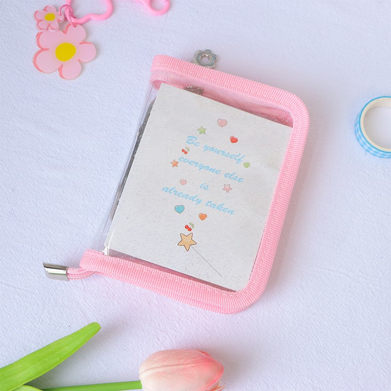 透明三孔活页本配件韩n系迷你手帐替芯纸pvc收纳卡册3寸相册替芯