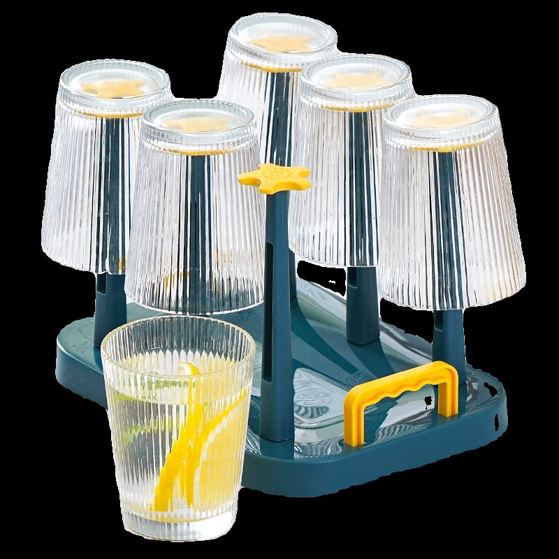 创意杯子水壶置物架水杯马克玻璃杯家用茶杯倒挂沥水托盘加厚杯架