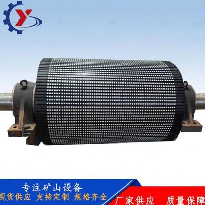 工厂出售矿用外置电动滚筒 陶瓷包胶传动滚筒 橡胶光面改向滚筒