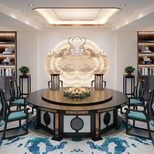 酒店电动餐桌大圆桌会所专用30圆桌带转盘2米圆餐桌16人实木桌子