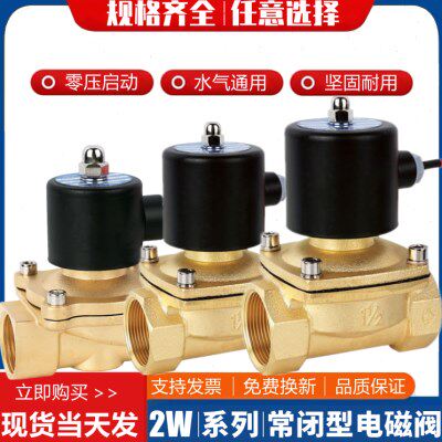常闭电磁阀220V水阀24V气阀2W250-25 2W350-35 2W400-40 2W500-50