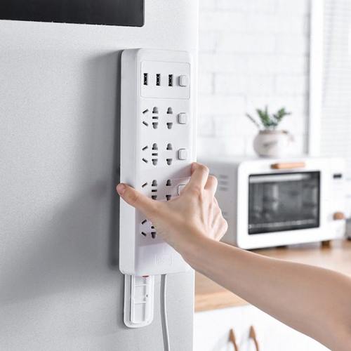 路由器插座置物架电线收纳插排固定器壁挂插座墙上免打孔神器塑料