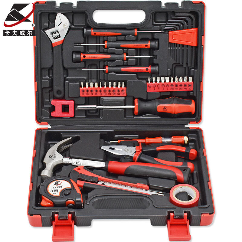 卡夫威尔多功能41件套家用五金工具箱H2968A装修套装螺丝刀组套