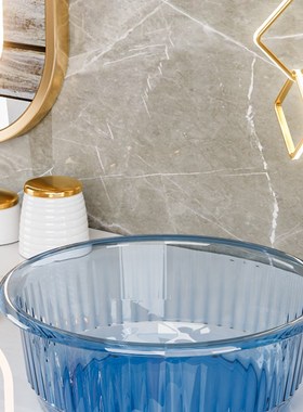 PET加厚透明脸盆inqs轻奢洗脸盆学生宿舍家用大号塑料洗菜盆盆