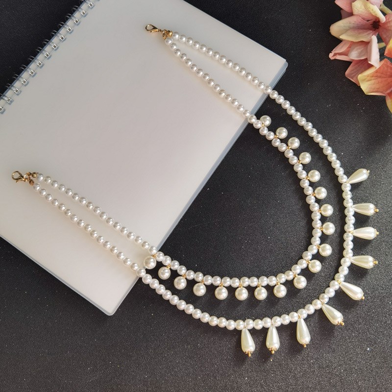 古装汉服多层珍珠璎珞项圈明制贵气汉服长款S复古旗袍项链配饰