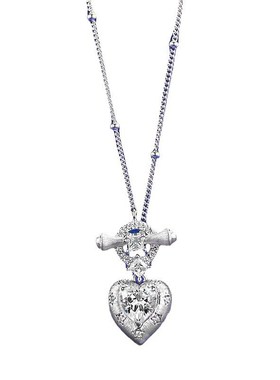 珠宝S925银轻奢风爱心吊坠项链高级感精致锁骨链W项链直播爆款