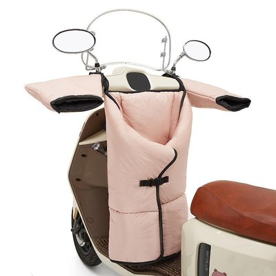 电动车挡风被冬季分体式双面防水带F收纳扣小型加厚踏板摩托车遮