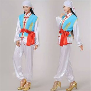 传统安塞腰鼓服装k陕北民族陕西男女秧歌服饰打鼓服阿宝舞台演出