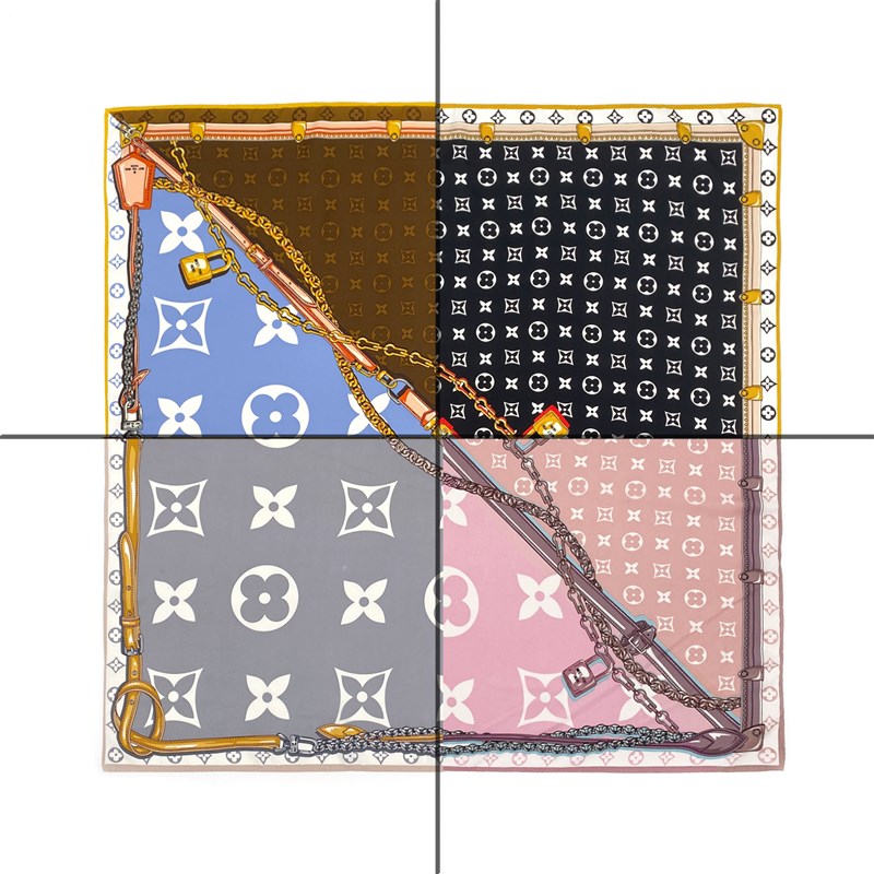 90方巾新款双面印花欧美百搭时尚花瓣I丝巾仿真丝平纹缎面卷边披