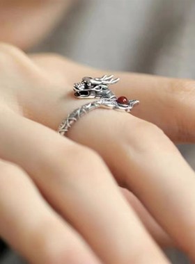 明杰  新品神龙摆尾t戒指环尾戒小众设计个性高级感气质