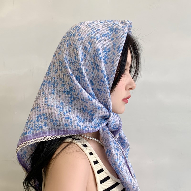 2023新款f90棉麻大方巾包头巾丝巾女春秋防晒围巾披肩薄款搭配西