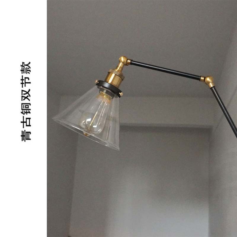 壁灯RH 个性g双节床头机械手臂LOFT壁灯 餐厅客厅单臂双臂玻璃壁