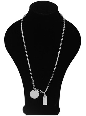 厂家货源 不锈钢圆牌方片项x链不褪色 男女嘻哈冷淡风长项链