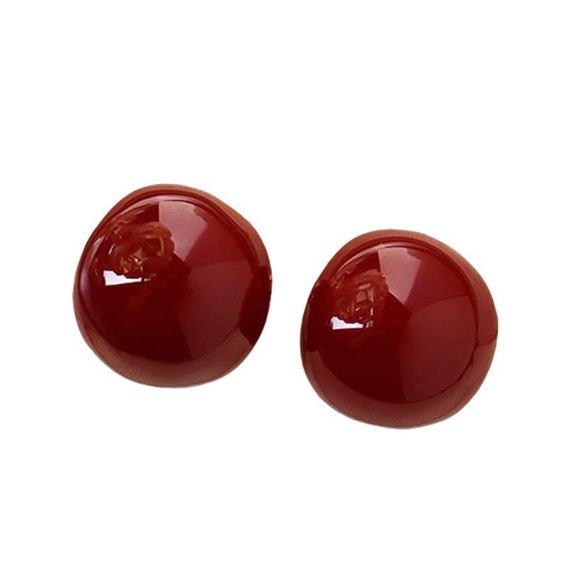 秋冬复古本命年i安可拉红色耳环女时尚精致百搭新年耳饰轻奢高级